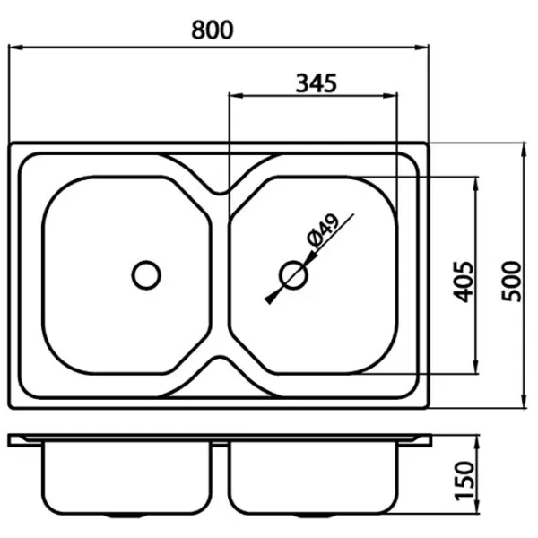 Кухонная мойка Ferro DR50 80 x 50 / Нержавеющая сталь / Серебряный photo 2 Кухонная мойка Ferro DR50 80 x 50 / Нержавеющая сталь / Серебряный photo 2
