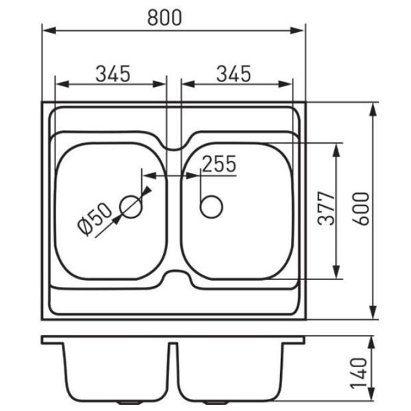 Chiuvetă Ferro DR60 80 x 60 / Oțel inoxidabil / Silver photo 2