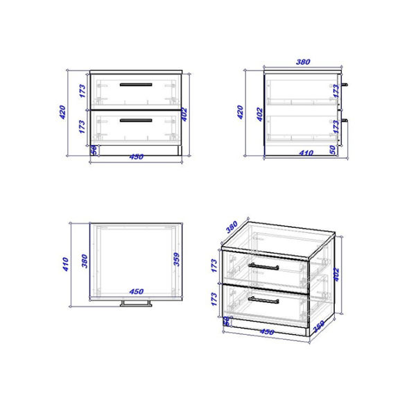 Noptiere Mobildor-Lux Standart 42 x 45 x 38/ PAL/ Alb briliant photo 3 Noptiere Mobildor-Lux Standart 42 x 45 x 38/ PAL/ Alb briliant photo 3