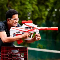 Pistol automat de jucărie Hasbro Nerf Fortnite B-AR F2344 8+/ Săgeți/ White photo 6