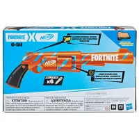 Pistol automat de jucărie Hasbro Nerf Fortnite 6-SH F2678 8+/ Săgeți/ Orange photo 7