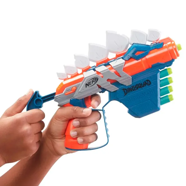 Игрушечный автомат Hasbro Nerf Blaster Stegosmash F0805 8+/ Стрел/ Синий photo 4 Игрушечный автомат Hasbro Nerf Blaster Stegosmash F0805 8+/ Стрел/ Синий photo 4