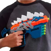 Pistol automat de jucărie Hasbro Nerf Blaster Stegosmash F0805 8+/ Săgeți/ Blue photo 5
