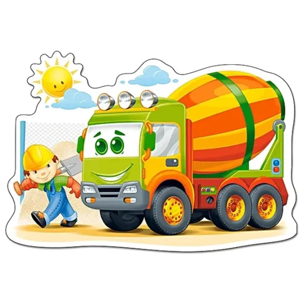 Puzzle 2D Castorland Maxi - Concrete Mixer 3+/ Numărul de piese: 12 photo 2