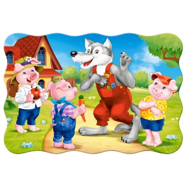 Puzzle 2D Castorland Maxi - Three Little Pigs 3+/ Numărul de piese: 20 photo 2