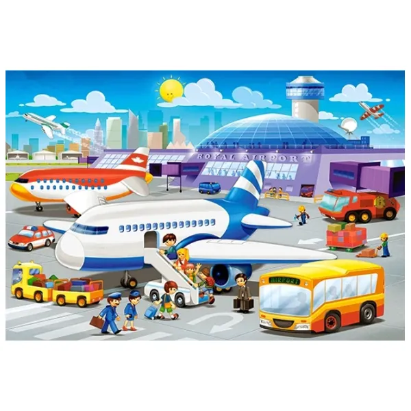 Puzzle 2D Castorland Maxi - A Day at the Airport 4+/ Numărul de piese: 40 photo 2