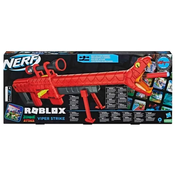 Pistol automat de jucărie Hasbro Nerf Roblox Zombie Attack Viper Strike F5483 8+/ Săgeți/ Red photo 3 Pistol automat de jucărie Hasbro Nerf Roblox Zombie Attack Viper Strike F5483 8+/ Săgeți/ Red photo 3