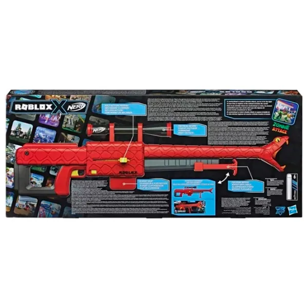 Pistol automat de jucărie Hasbro Nerf Roblox Zombie Attack Viper Strike F5483 8+/ Săgeți/ Red photo 4 Pistol automat de jucărie Hasbro Nerf Roblox Zombie Attack Viper Strike F5483 8+/ Săgeți/ Red photo 4