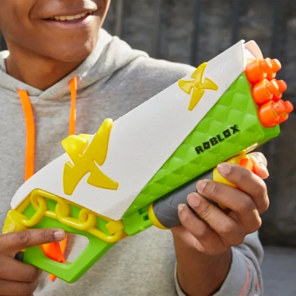 Pistol automat de jucărie Hasbro Nerf Roblox Ninja Legends Shadow Sensei F5485 8+/ Săgeți/ White photo 6