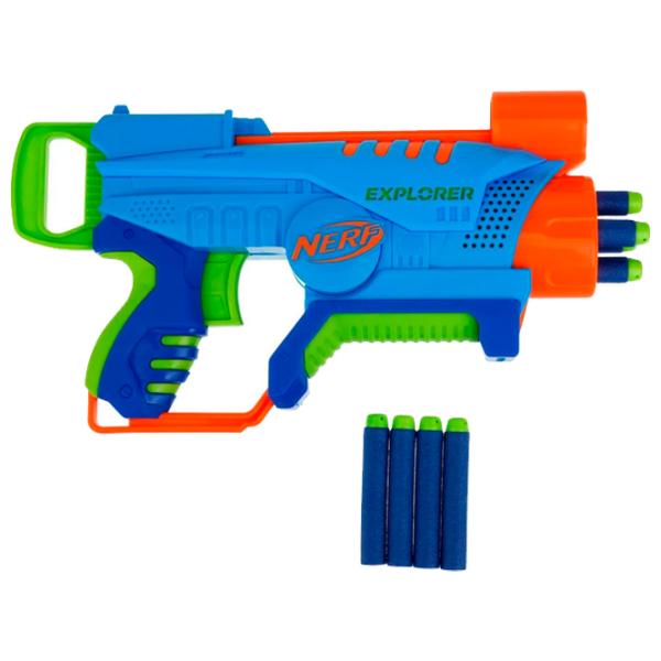 Игрушечный автомат Hasbro Nerf Elite Junior Explorer Easy-Play F6367 6+/ Стрел/ Голубой photo 4 Игрушечный автомат Hasbro Nerf Elite Junior Explorer Easy-Play F6367 6+/ Стрел/ Голубой photo 4