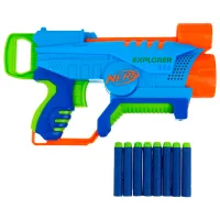 Pistol automat de jucărie Hasbro Nerf Elite Junior Explorer Easy-Play F6367 6+/ Săgeți/ Abastru deschis photo 5