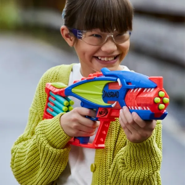 Pistol automat de jucărie Hasbro Nerf DinoSquad Terrodak F6313 8+/ Săgeți/ Red photo 5