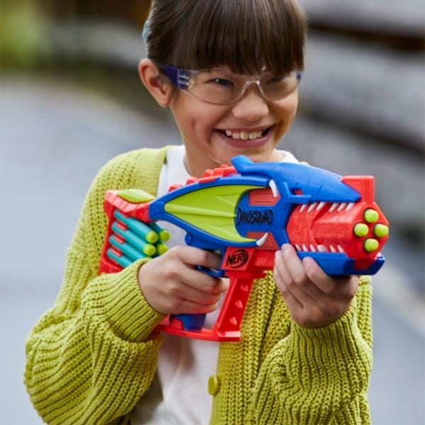 Pistol automat de jucărie Hasbro Nerf DinoSquad Terrodak F6313 8+/ Săgeți/ Red photo 5