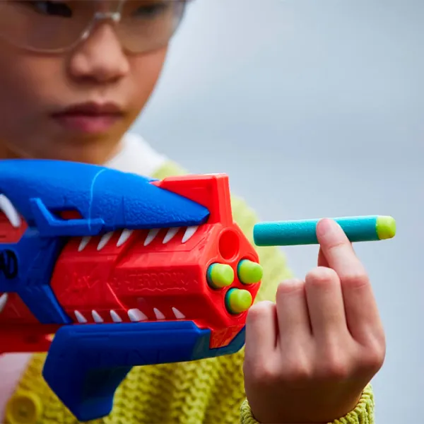 Pistol automat de jucărie Hasbro Nerf DinoSquad Terrodak F6313 8+/ Săgeți/ Red photo 8