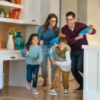 Pistol automat de jucărie Hasbro Nerf Elite Junior Ultimate Starter Set F6369 6+/ Săgeți/ Abastru deschis photo 5