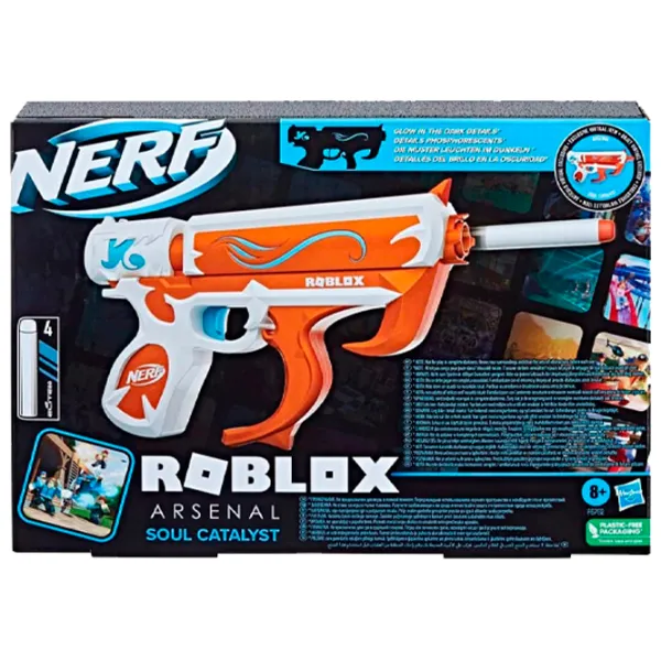 Pistol automat de jucărie Hasbro Nerf Roblox Arsenal Soul Catalyst F6762 8+/ Săgeți/ Orange photo 5