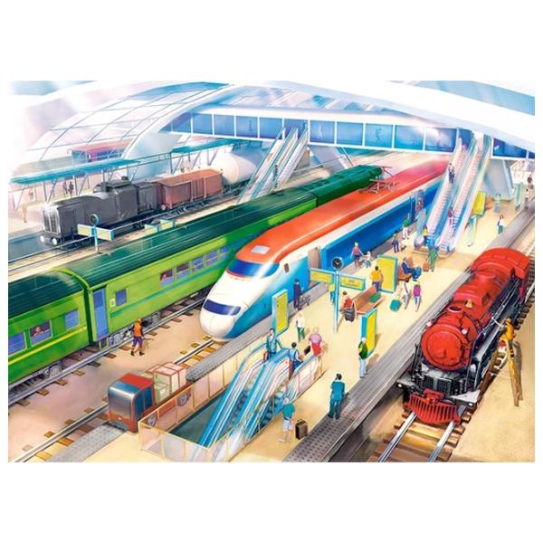 Puzzle 2D Castorland Train Station 6+/ Numărul de piese: 100 photo 2