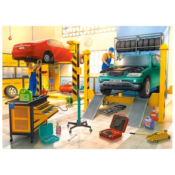 Puzzle 2D Castorland Car Workshop 6+/ Numărul de piese: 100 photo 2