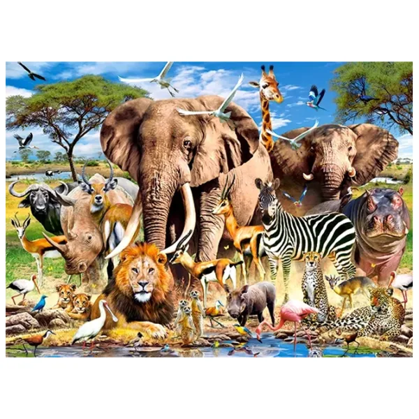 Puzzle 2D Castorland Savanna Animals 7+/ Numărul de piese: 200 photo 2