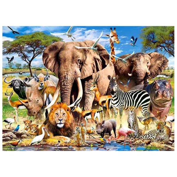 Puzzle 2D Castorland Savanna Animals 7+/ Numărul de piese: 200 photo 2