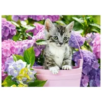 Puzzle 2D Castorland Kitten in Basket 7+/ Numărul de piese: 200 photo 2