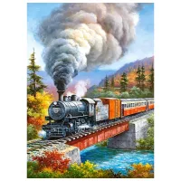 Puzzle 2D Castorland Train Crossing 7+/ Numărul de piese: 200 photo 2