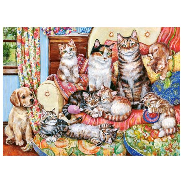 Puzzle 2D Castorland Cat Family 8+/ Numărul de piese: 300 photo 2