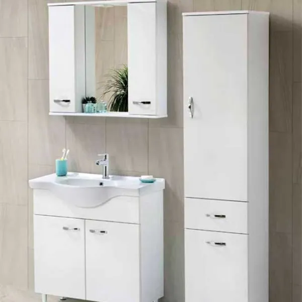 Шкаф с зеркалом Martat Olympia 73.2см x 80см x 16см/ МДФ/ Белый photo 2