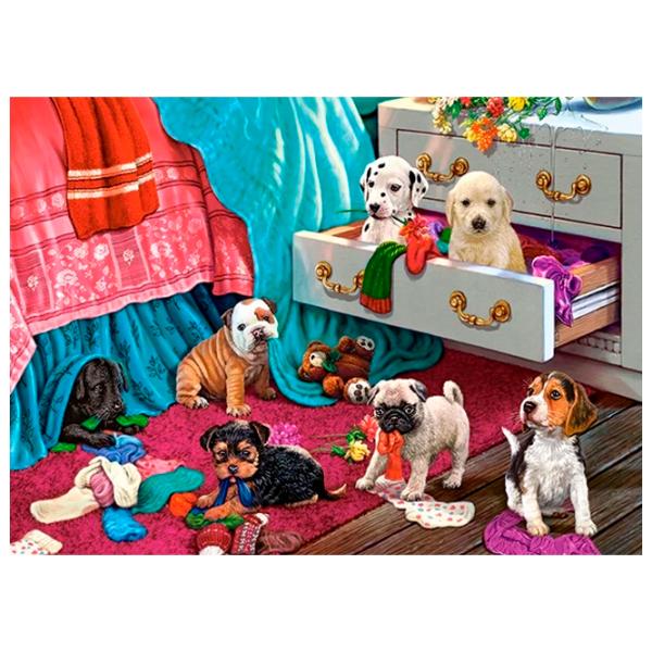 Пазл 2D Castorland Puppies in the Bedroom 8+/ Количество деталей: 300 photo 2