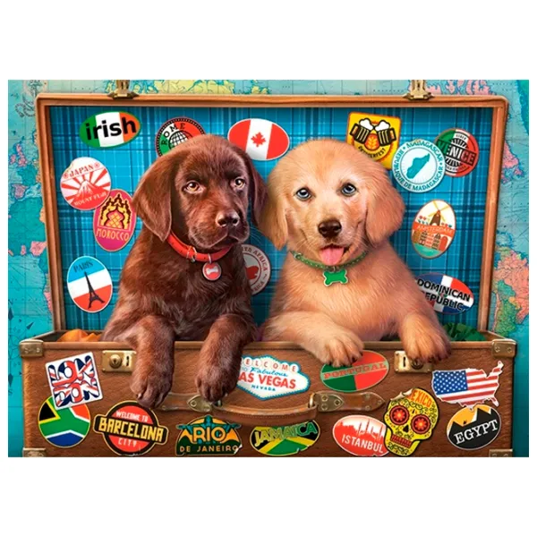Puzzle 2D Castorland Stowaway Pups 8+/ Numărul de piese: 300 photo 2