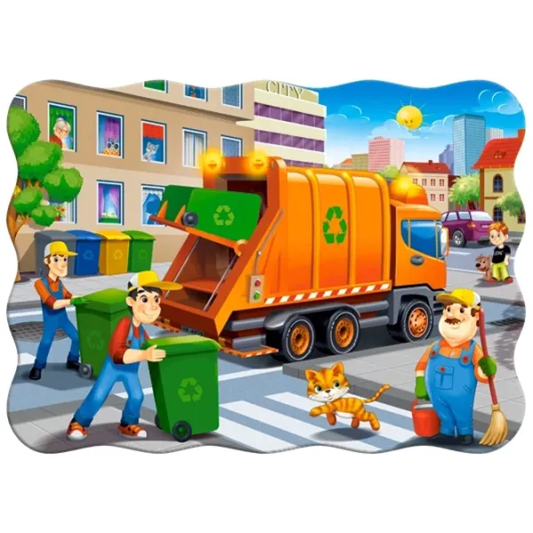 Пазл 2D Castorland Garbage Car 4+/ Количество деталей: 30 photo 2