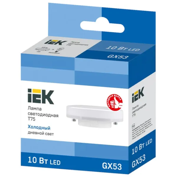 Лампочка светодиодная IEK T75 LLE-A60-20-230-65-E27 GX53/ 10 Вт/ 4000 K/ 900лм/ White photo 2 Лампочка светодиодная IEK T75 LLE-A60-20-230-65-E27 GX53/ 10 Вт/ 4000 K/ 900лм/ White photo 2
