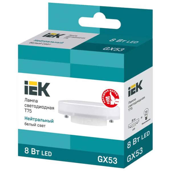Лампочка светодиодная IEK T75 LLE-T80-8-230-40-GX53 GX53/ 8 Вт/ 4000 K/ 720лм/ White photo 2 Лампочка светодиодная IEK T75 LLE-T80-8-230-40-GX53 GX53/ 8 Вт/ 4000 K/ 720лм/ White photo 2