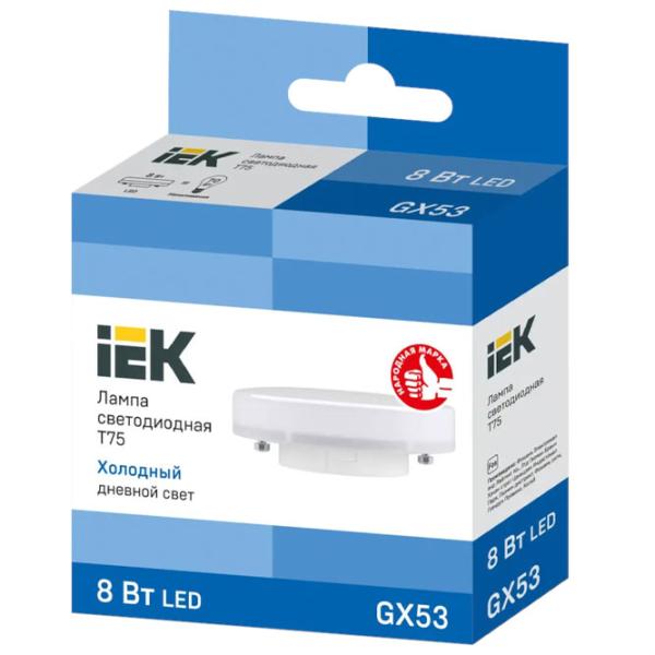 Лампочка светодиодная IEK T75 LLE-T80-8-230-65-GX53 GX53/ 8 Вт/ 6500 К/ 720лм/ White photo 2 Лампочка светодиодная IEK T75 LLE-T80-8-230-65-GX53 GX53/ 8 Вт/ 6500 К/ 720лм/ White photo 2