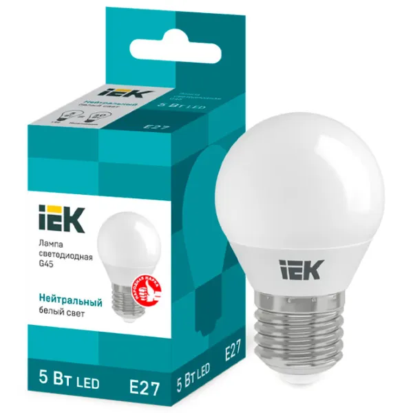 Bec LED IEK G45 LLE-G45-5-230-40-E27 E27/ 5 W/ 4000 K/ 450lm/ White photo 3 Bec LED IEK G45 LLE-G45-5-230-40-E27 E27/ 5 W/ 4000 K/ 450lm/ White photo 3