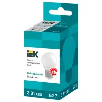 Bec LED IEK G45 LLE-G45-3-230-40-E27 E27/ 3 W/ 4000 K/ 216lm/ Yellow photo 2