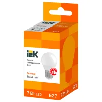 Bec LED IEK G45 LLE-G45-7-230-30-E27 E27/ 7 W/ 3000 K/ 630lm/ Yellow photo 2