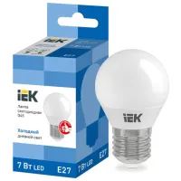 Bec LED IEK G45 LLE-G45-7-230-65-E27 E27/ 7 W/ 6500 K/ 630lm/ White photo 3