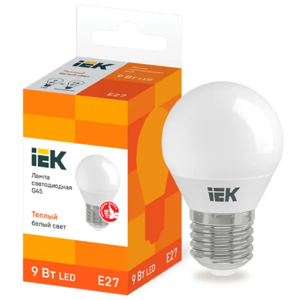 Bec LED IEK G45 LLE-G45-9-230-30-E27 E27/ 9 W/ 3000 K/ 810lm/ Yellow photo 3 Bec LED IEK G45 LLE-G45-9-230-30-E27 E27/ 9 W/ 3000 K/ 810lm/ Yellow photo 3