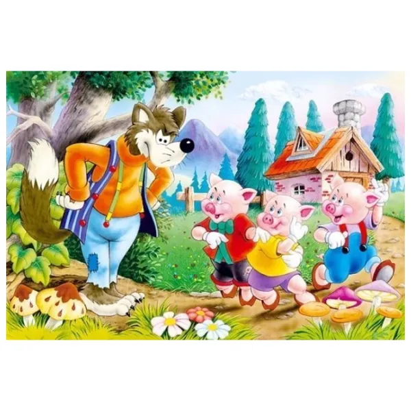 Puzzle 2D Castorland Three Little Pigs 5+/ Numărul de piese: 60 photo 2