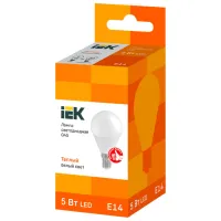 Bec LED IEK G45 LLE-G45-5-230-30-E14 E14/ 5 W/ 3000 K/ 450lm/ Yellow photo 2