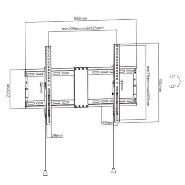 Suport TV Gembird WM-80T-01 VESA 600 x 400 mm photo 2 Suport TV Gembird WM-80T-01 VESA 600 x 400 mm photo 2