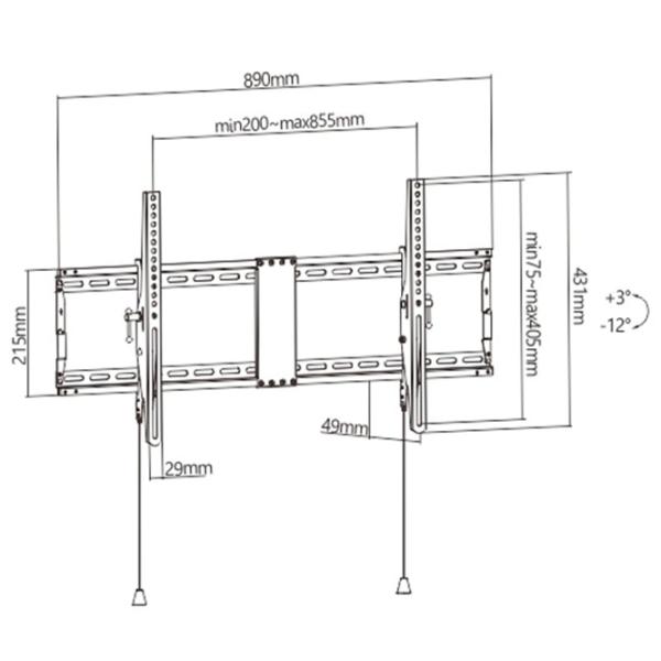 Suport TV Gembird WM-90T-01 VESA 800 x 400 mm photo 2 Suport TV Gembird WM-90T-01 VESA 800 x 400 mm photo 2