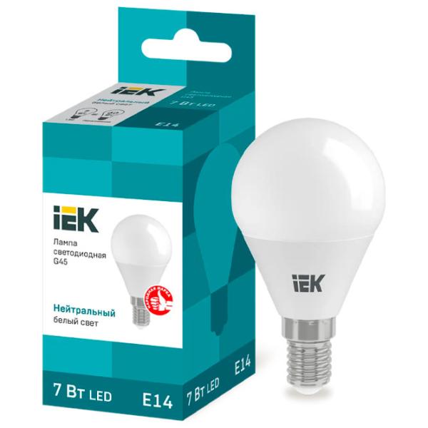 Лампочка светодиодная IEK G45 LLE-G45-7-230-40-E14 E14/ 7 Вт/ 4000 K/ 630лм/ White photo 3 Лампочка светодиодная IEK G45 LLE-G45-7-230-40-E14 E14/ 7 Вт/ 4000 K/ 630лм/ White photo 3