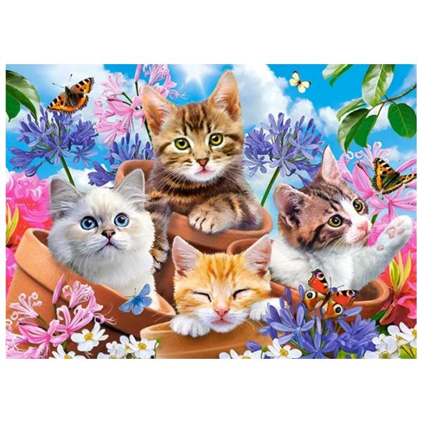 Puzzle 2D Castorland Kittens with Flowers 6+/ Numărul de piese: 120 photo 2