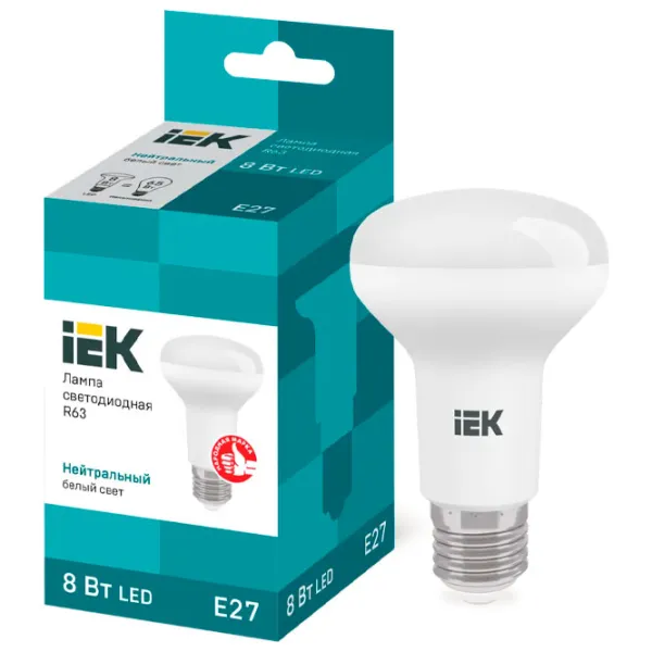 Bec LED IEK R63 LLE-R63-8-230-40-E27 E27/ 8 W/ 4000 K/ 720lm/ Yellow photo 3 Bec LED IEK R63 LLE-R63-8-230-40-E27 E27/ 8 W/ 4000 K/ 720lm/ Yellow photo 3