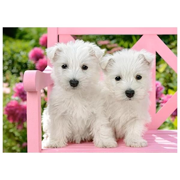 Puzzle 2D Castorland White Terrier Puppies 6+/ Numărul de piese: 120 photo 2