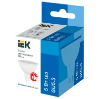 Лампочка светодиодная IEK MR16 LLE-MR16-5-230-65-GU5 GU5.3/ 5 Вт/ 6500 К/ 450лм/ White photo 2