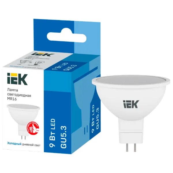 Bec LED IEK MR16 LLE-MR16-9-230-65-GU5 GU5.3/ 9 W/ 6500 K/ 810lm/ White photo 3 Bec LED IEK MR16 LLE-MR16-9-230-65-GU5 GU5.3/ 9 W/ 6500 K/ 810lm/ White photo 3