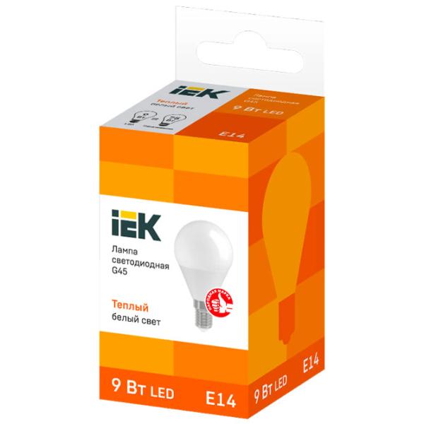 Лампочка светодиодная IEK G45 LLE-G45-9-230-30-E14 E14/ 9 Вт/ 3000 K/ 810лм/ Yellow photo 2 Лампочка светодиодная IEK G45 LLE-G45-9-230-30-E14 E14/ 9 Вт/ 3000 K/ 810лм/ Yellow photo 2